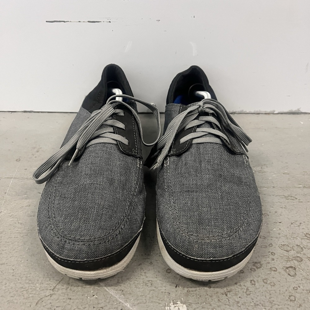 Crocs Men's Santa Cruz Lace-Up Loafers Gray Black Canvas Comfort Casual Shoes 13 - Picture 4 of 4